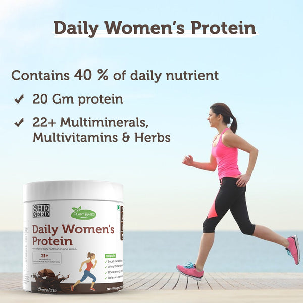 SheNeed Plant Based Daily Women’s Protein Drink with 21+ Nutrients for Women with Sitawar, Turmeric and Iron, Calcium For Hormone Balance, Bone, Hair And Skin & Muscle-300gm
