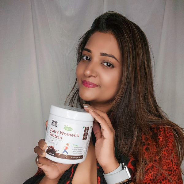 SheNeed Plant Based Daily Women’s Protein Drink with 21+ Nutrients for Women with Sitawar, Turmeric and Iron, Calcium For Hormone Balance, Bone, Hair And Skin & Muscle-300gm