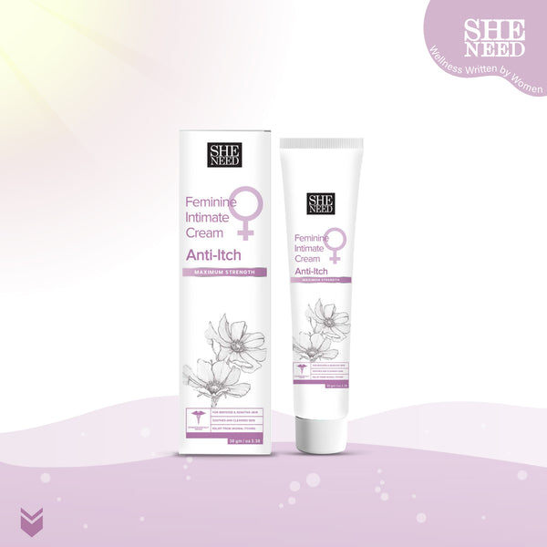 SHENEED Intimate Anti -itch cream with maximum strength 30 gm |for all skin types, |instant relief from itching|relief from irritation| Refreshing Cleansing|clinically proven| Gynac approved.