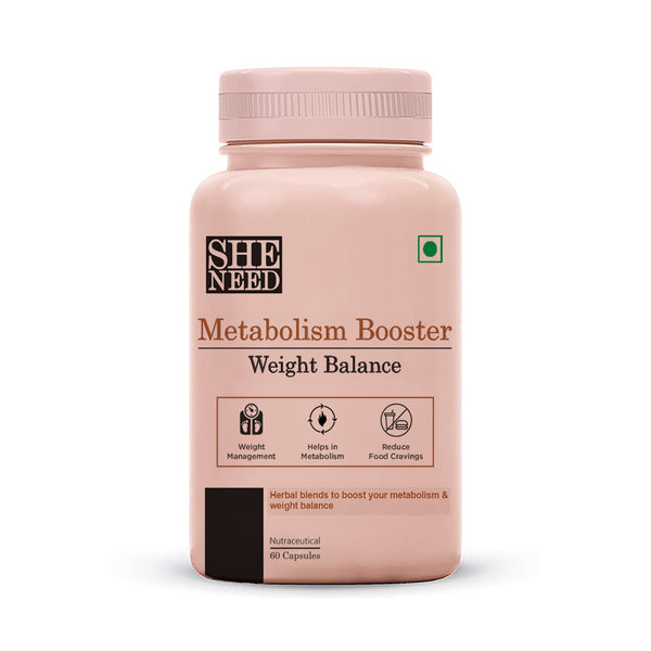 Sheneed Metabolism Booster for Weight Management - Boost metabolism | reduce food cravings | fast Digestion with advanced weight Loss formula - 60 Capsules