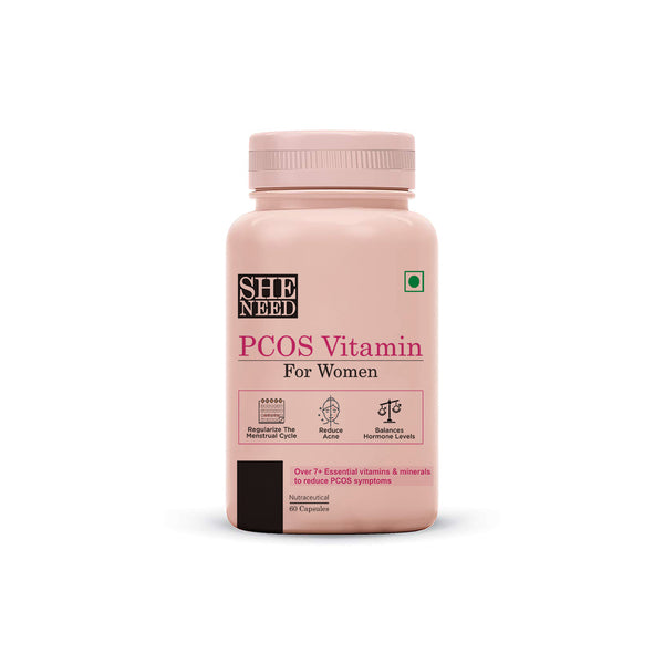 Sheneed PCOS Vitamin for Women for Acne, Facial Hair, Insulin Resistance| myo-inositol| Vegan| 0% sugar & artificial colour
