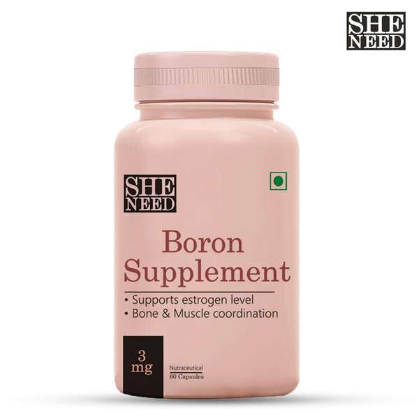 Sheneed Boron Supplement 3Mg for Bone,Muscle & Metabolism with Magnesium & Calcium -60 Capsules