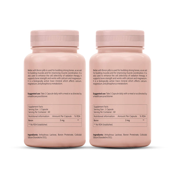Sheneed Boron Supplement 3Mg for Bone,Muscle & Metabolism with Magnesium & Calcium (Pack of 2)