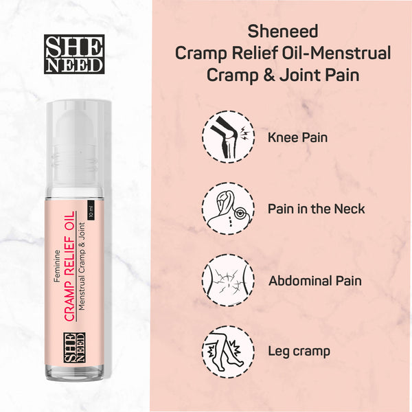 Sheneed Feminine Cramp Relief Oil for Period Cramps & Leg cramps | 100% Herbal-10ml