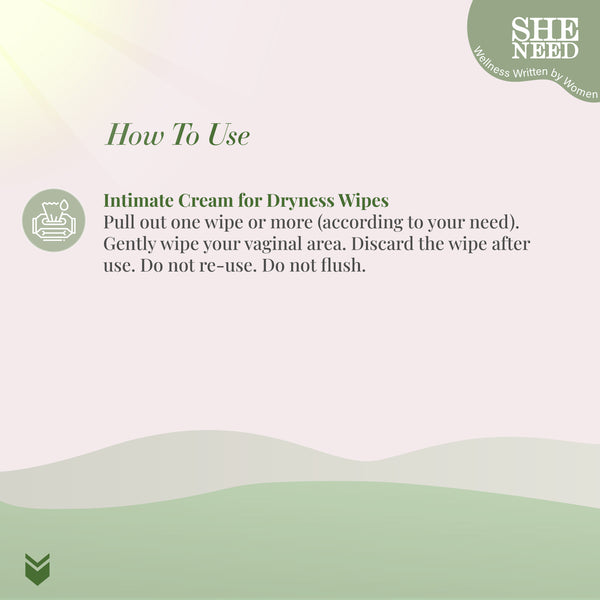 SheNeed Intimate Wipes for dryness relief, Reduces Flaky Skin, Improves Hydration & Increases Softness 10 N