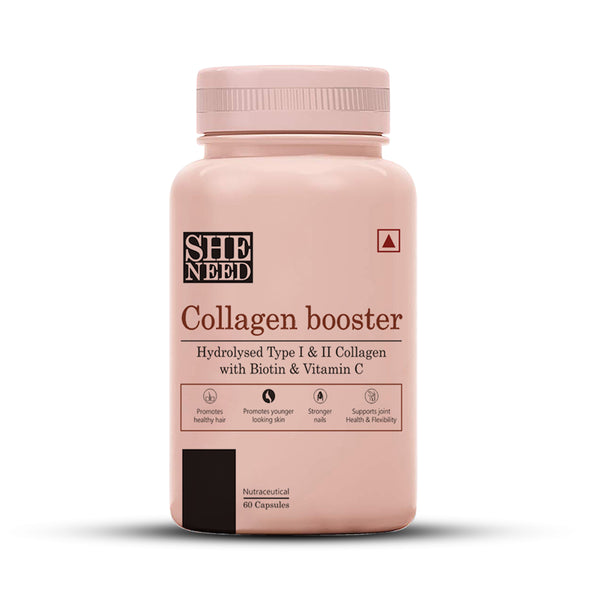 SheNeed Collagen Booster with Hydrolysed Collagen for Men & Women – 60 Capsules