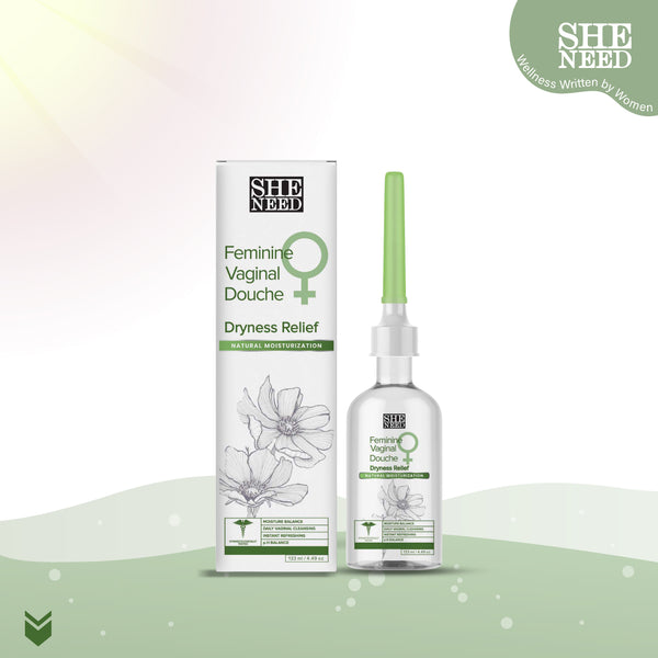 SheNeed Intimate Dryness relief Douche with natural moisturization,Reduces Flaky Skin, Improves Hydration & Increases Softness - 133 ML