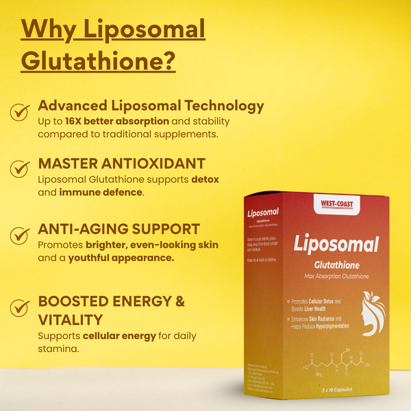 Liposomal Glutathione 500 mg – Max Absorption Supplement with 16X Bioavailability – Skin Brightening, Antioxidant, Liver Detox, Immunity & Anti-Aging Support for Men & Women – 30 Capsules