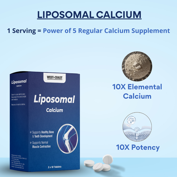 Liposomal Calcium 1300mg Supplement – 30 Tablets | 99% Stabilized Liposome Calcium | High Absorption | Bone, Joint, Muscle & Heart Support | For Men & Women | Non-GMO