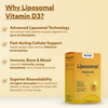 Liposomal Vitamin D3 600 IU – 30 Capsules – High Absorption Supplement for Bone Strength, Immunity & Mood – Advanced Liposomal Technology for Superior Bioavailability – 100% Vegan, Easy to Swallow, Gentle on Stomach