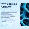 Liposomal Calcium 1300mg Supplement – 30 Tablets | 99% Stabilized Liposome Calcium | High Absorption | Bone, Joint, Muscle & Heart Support | For Men & Women | Non-GMO