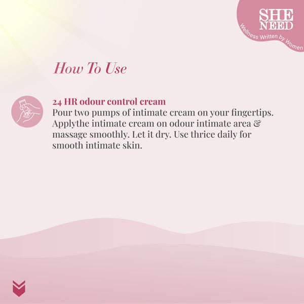 SHENEED Feminine Intimate 24hr Odour control cream 30gm |Rescue from leakage & UTI| Refreshing Cleansing |pH Balance |Natural & Vegan | Paraben & Sulphate Free|clinically proven| Gynac approved | Travel Friendly