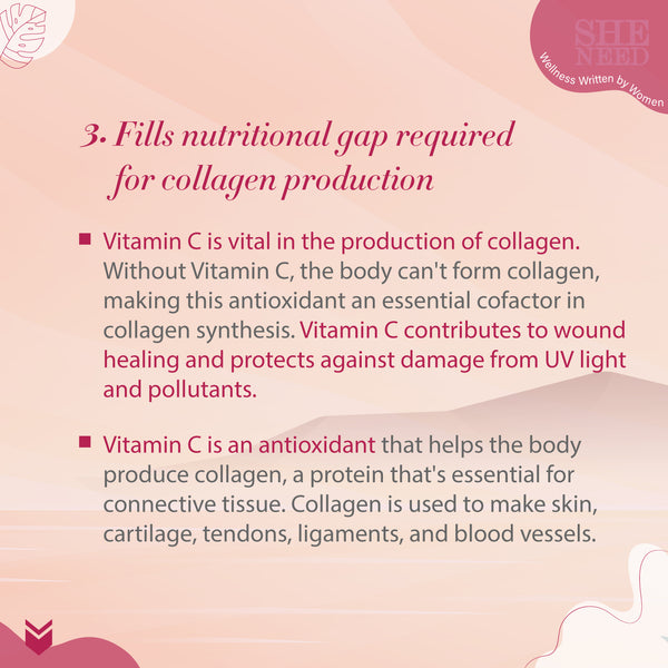 SheNeed Plant Based Collagen Builder Powder with Advanced Anti-Aging Formula & 8+ Nutrients - 300gm