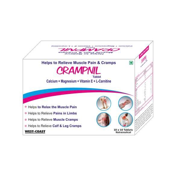 Westcoast Crampnil Tablets helps to relieve muscle pain, joint pain & cramps - 10x10 Tablets