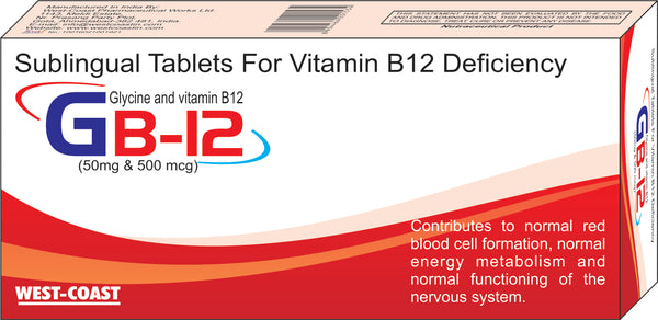 Westcoast GB-12 Tablets for Vitamin B12 Deficiency- 3x10 Tablets