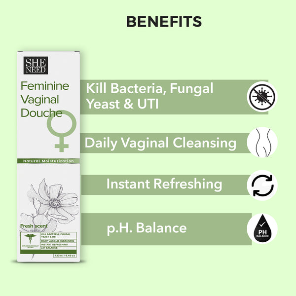 BUY SheNeed Feminine Vaginal Douche-Fresh Scent- With Ph-3.5. Daily Vaginal Cleansing And Protection From UTI, Fungus & Yeast - 133 ML