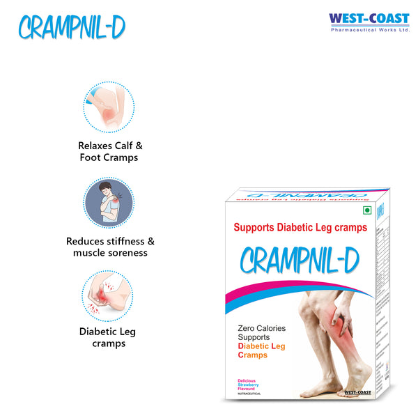 West-Coast Crampnil-d For Diabetic Leg Cramps, Helps To Relieve Muscle Pain, Joint Pain & Cramps - 10 Pouch