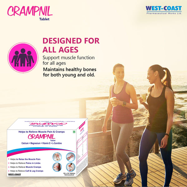 Westcoast Crampnil Tablets helps to relieve muscle pain, joint pain & cramps - 10x10 Tablets