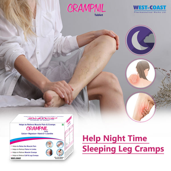 Westcoast Crampnil Tablets helps to relieve muscle pain, joint pain & cramps - 10x10 Tablets