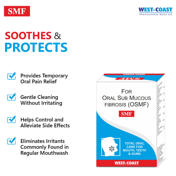 Westcoast SMF Oral Gel Gargle For Oral Sub Mucous Fibrosis Total Oral Care For Mouth, Teeth & Gums 12ml