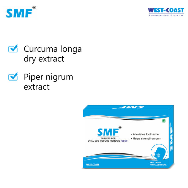 Westcoast Smf Tablet For Oral Sub Mucous Fibrosis Total Oral Care For Mouth, Teeth & Gums, 3x 10 Tablets