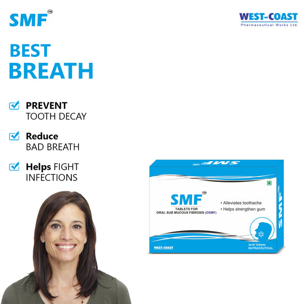 Westcoast Smf Tablet For Oral Sub Mucous Fibrosis Total Oral Care For Mouth, Teeth & Gums, 3x 10 Tablets