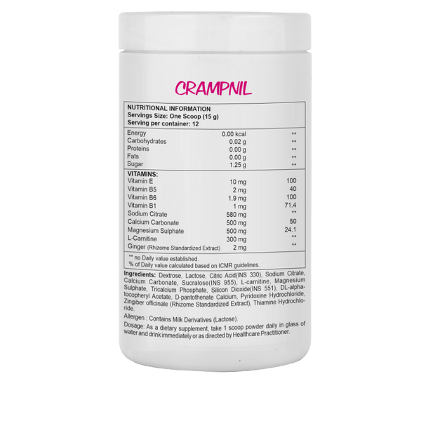 Westcoast Crampnil Powder |increase Blood Flow| Reduce Stiffness & Soreness | Relaxes Calf & Foot Cramp| Muscles & Cartilage| With Calcium + Magnesium + L-carnitine, Orange Flavour 180gm