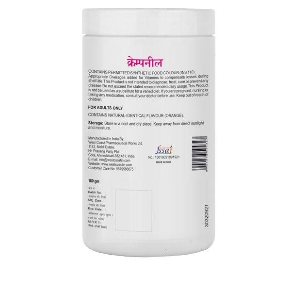 Westcoast Crampnil Powder |increase Blood Flow| Reduce Stiffness & Soreness | Relaxes Calf & Foot Cramp| Muscles & Cartilage| With Calcium + Magnesium + L-carnitine, Orange Flavour 180gm