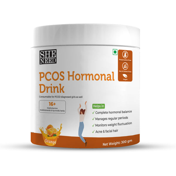 SheNeed Plant Based PCOS Hormonal Drink For Women With Beet Root Extract, Cranberry Extract, Ashwagandha For Hormonal, Period Cycle & Weight Balance For PCOD- 300gm