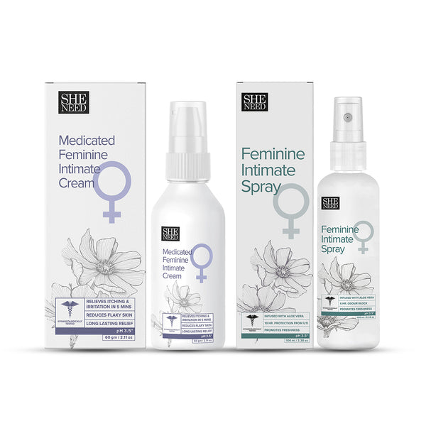 Sheneed Feminine Intimate Hygiene Combo-Sheneed Intimate Spray  + Intimate cream