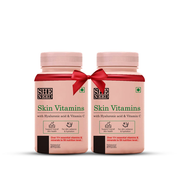 BUY SheNeed Skin Vitamin Supplement With 11+Nutrients, Hyaluronic Acid & Vit-C for Skin Glow & Anti-Aging-60 Capsules AND GET FREE SheNeed Skin Vitamin Supplement With 11+Nutrients, Hyaluronic Acid & Vit-C for Skin Glow & Anti-Aging-60 Capsules