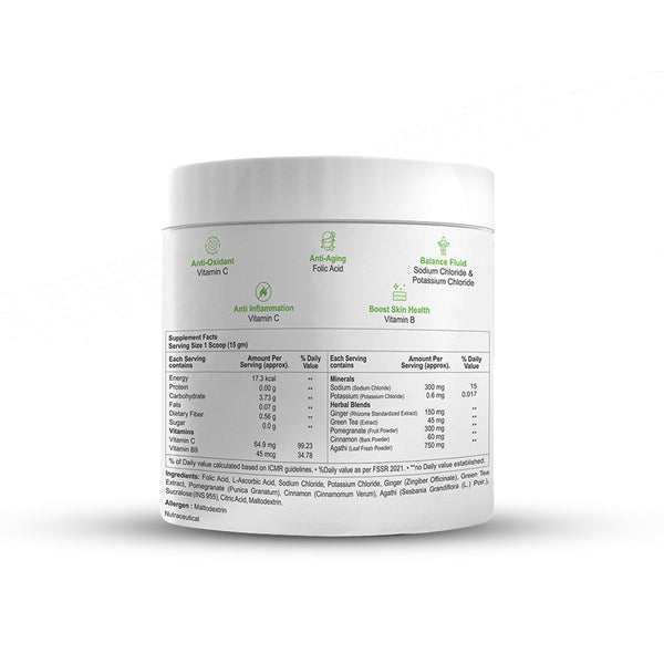 SheNeed Plant Based Collagen Builder Powder with Advanced Anti-Aging Formula, Skin Repair & Regeneration- 8+Nutrients-Pomegranete,Ginger,Green tea extract - 300gm