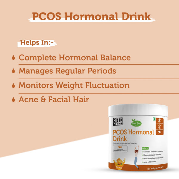 SheNeed Plant Based PCOS Hormonal Drink For Women With Beet Root Extract, Cranberry Extract, Ashwagandha For Hormonal, Period Cycle & Weight Balance For PCOD- 300gm