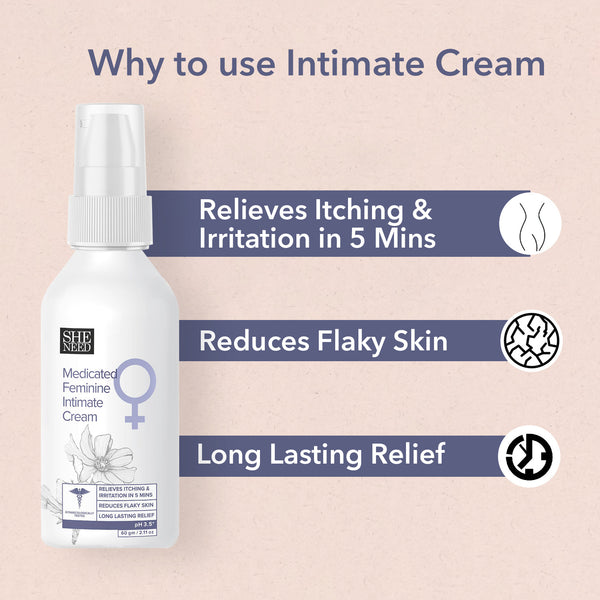 BUY SheNeed Feminine Intimate Cream For Brightening in Bikini Area, Inner Thighs & Hips & Calms Rashes with Coconut Oil, Lavender Oil & Tea Tree Oil - 60gm  AND GET FREE  SheNeed Feminine Intimate Cream  - 60gm