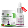 SheNeed Superfood Greens & Herbs with 42+ Vitamins & Minerals-Better Digestion & Detox - 300gm AND GET FREE CGG Collagen serum - 2x Collagen restorative - 10 ml