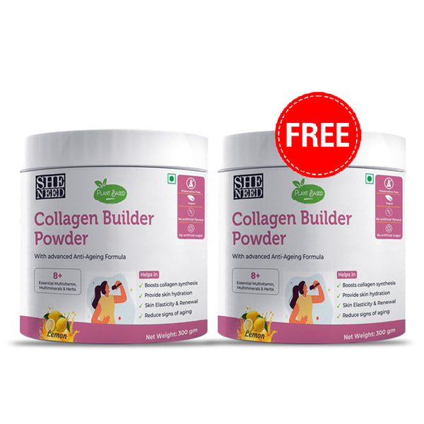 BUY SheNeed Plant Based Collagen Builder Powder with Advanced Anti-Aging Formula, Skin Repair & Regeneration- 300gm AND GET FREE SheNeed Plant Based Collagen Builder Powder with Advanced Anti-Aging Formula, Skin Repair & Regeneration- - 300gm