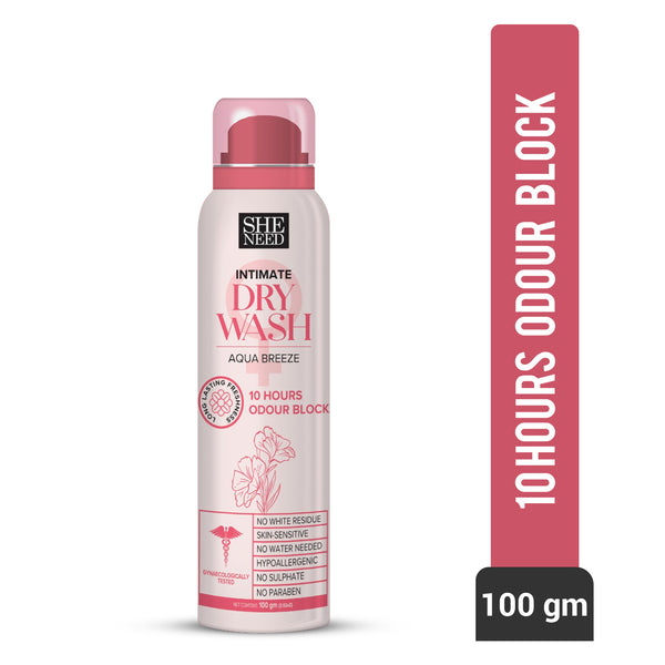 BUY SheNeed Feminine Intimate Dry Wash Deodorant- Blocking UTI, Control Odour For 24 Hours, Controls Sweating & Promotes Coolness For 10 Hours With Ph-3.5 - 100gm AND GET FREE Sheneed Intimate Spray-100ml
