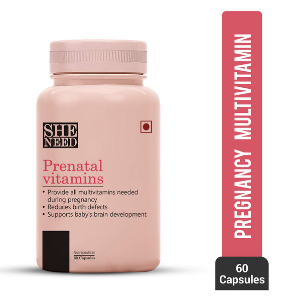 SheNeed Prenatal Vitamins Supplements for Women - Provides Nutrients Needed during Pregnancy for Baby’s Development- 60 Tablets AND GET FREE CGG  Collagen serum-2x Collagen Restorative-10ml