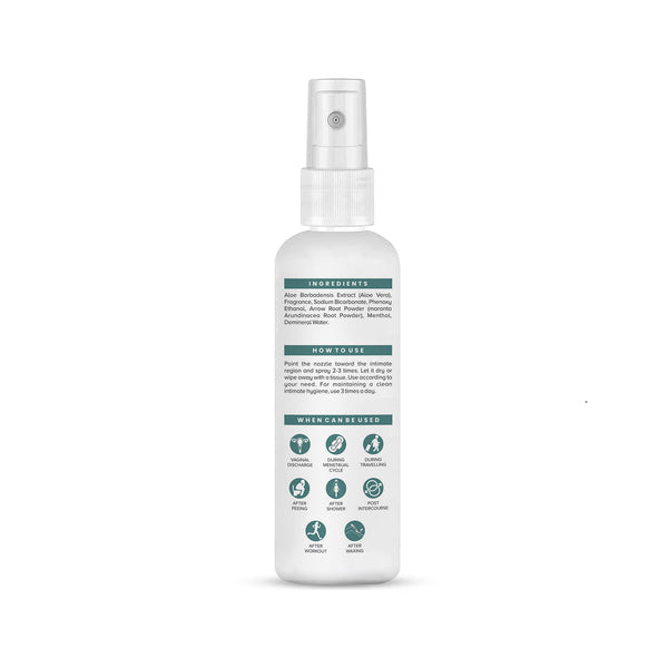 SheNeed Feminine Intimate Spray For Bikini Area, Protection from UTI, Calms Rashes, Fungal Infections & Coolness  with Aloe Vera & Menthol 100ml